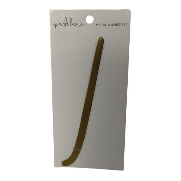 Park Lane Goldtone Metal Number 1 Address Doorplate 1 x 7 in Crafty Initial - Picture 1 of 2